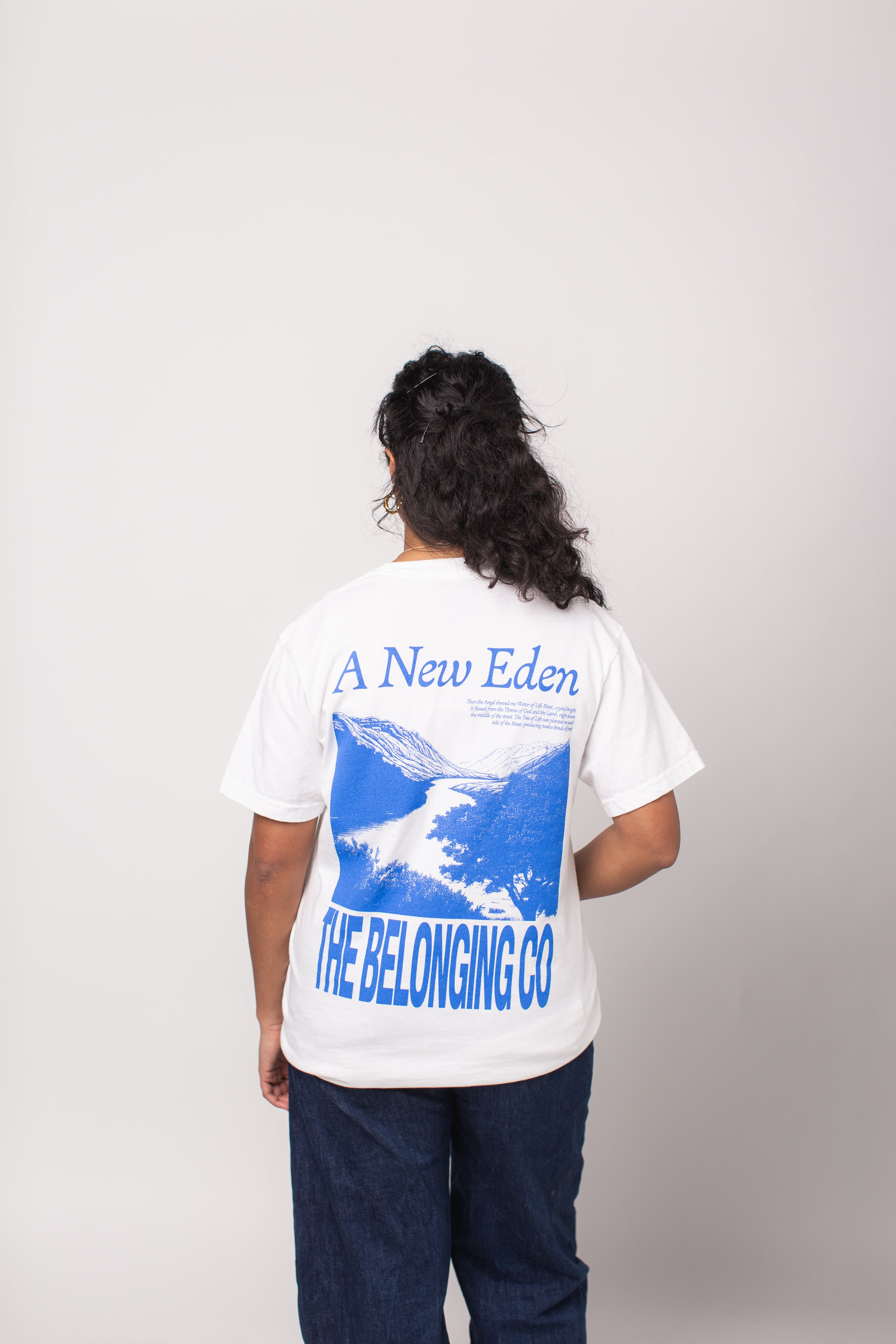 Eden Mono Blue Tee – The Belonging Co