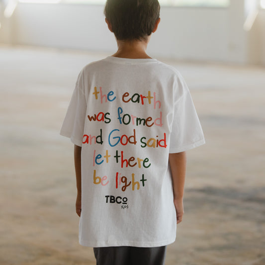Earth Formed Kids Tee - White